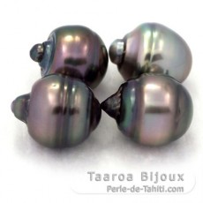 Lotto di 4 Perle di Tahiti Cerchiate C di 13 a 13.1 mm