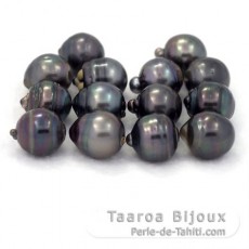 Lotto di 14 Perle di Tahiti Cerchiate D di 12.5  12.9 mm