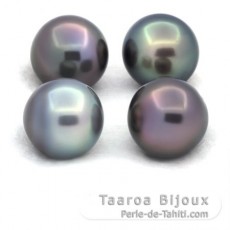 Lotto di 4 Perle di Tahiti Semi-Barocche C di 12.2 a 12.4 mm