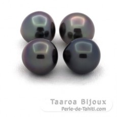 Lotto di 4 Perle di Tahiti Semi-Barocche B di 11 a 11.3 mm