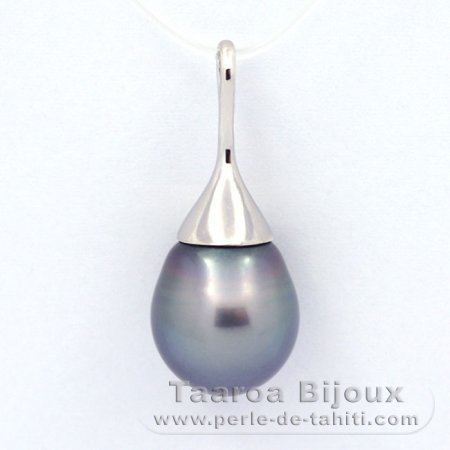 Ciondolo in Argento e 1 Perla di Tahiti Semi-Baroccha C 12.6 mm