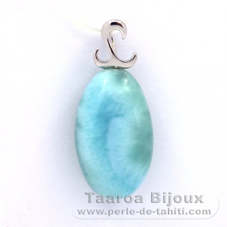 Ciondolo in Argento e 1 Larimar - 21 x 12.9 x 8 mm - 3.6 gr