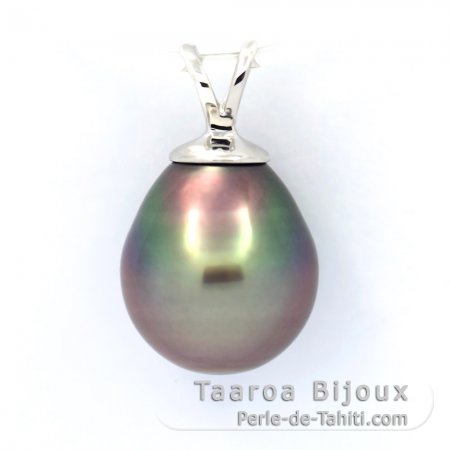 Ciondolo in Argento e 1 Perla di Tahiti Semi-Baroccha B 10 mm