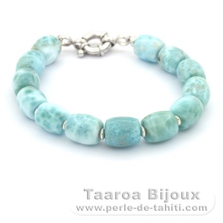 Braccialetto di 14 Larimar - 18.5 cm - 21 gr