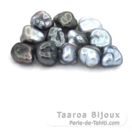 Lotto di 12 Keishi di Tahiti - 5.4 gr