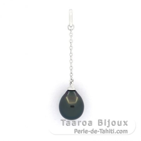 Ciondolo in Argento e 1 Perla di Tahiti Semi-Baroccha C 8.2 mm