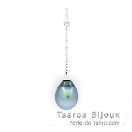 Ciondolo in Argento e 1 Perla di Tahiti Semi-Baroccha B 8.4 mm