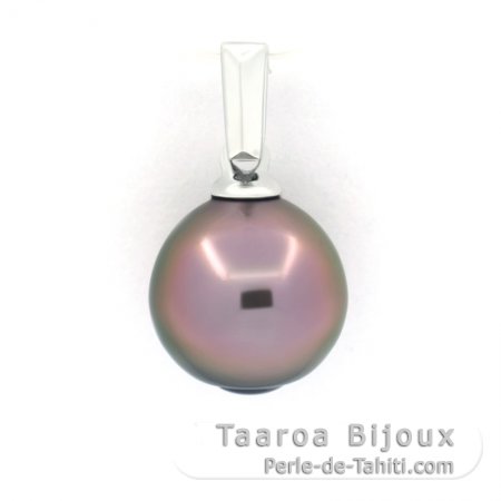 Ciondolo in Argento e 1 Perla di Tahiti Semi-Baroccha B/C 9.1 mm