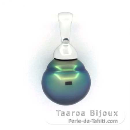 Ciondolo in Argento e 1 Perla di Tahiti Semi-Baroccha C+ 8.9 mm