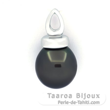 Ciondolo in Argento e 1 Perla di Tahiti Semi-Baroccha C 11.9 mm