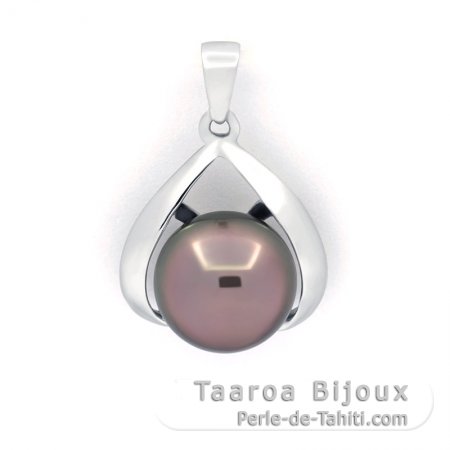 Ciondolo in Argento e 1 Perla de Tahiti Rotonda C 8.7 mm