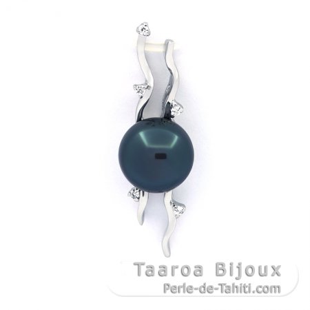 Ciondolo in Argento e 1 Perla di Tahiti Semi-Baroccha C 9.2 mm