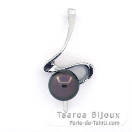 Ciondolo in Argento e 1 Perla di Tahiti Semi-Baroccha B 9.7 mm