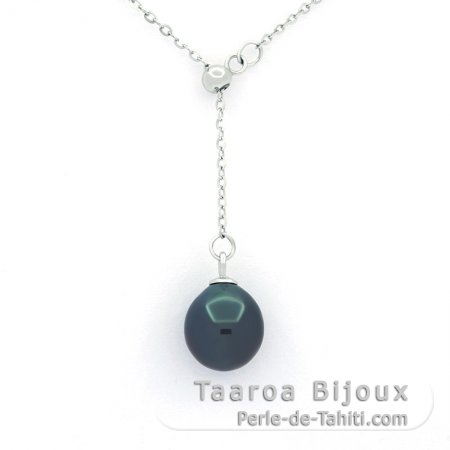 Collana in Argento e 1 Perla di Tahiti Semi-Baroccha B 8.3 mm