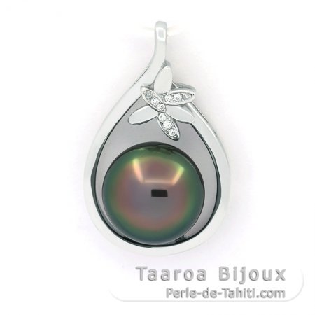 Ciondolo in Argento e 1 Perla di Tahiti Semi-Baroccha B 11.7 mm