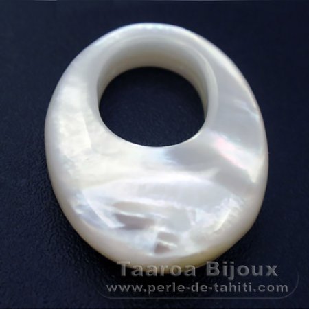 Forma ovale in madreperla - 28 x 20 x 4.2 mm - Taaroa Bijoux - Mataiea,  Polinesia Francese