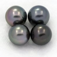 Lotto di 4 Perle di Tahiti Rotonde C di 8 a 8.4 mm