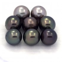 Lotto di 8 Perle di Tahiti Rotonde C di 8.7 a 8.9 mm