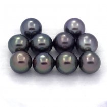 Lotto di 10 Perle di Tahiti Semi-Rotonda C di 8 a 8.2 mm
