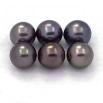 Lotto di 6 Perle di Tahiti Rotonde C di 8 a 8.3 mm