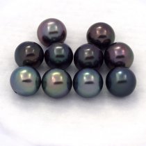 Lotto di 10 Perle di Tahiti Rotonde C di 8 a 8.3 mm