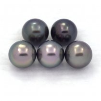 Lotto di 5 Perle di Tahiti Rotonde C 8.4 mm