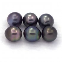 Lotto di 6 Perle di Tahiti Semi-Barocche D di 8.6 a 8.9 mm