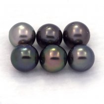 Lotto di 6 Perle di Tahiti Rotonde D di 8.1 a 8.4 mm