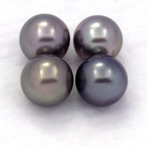 Lotto di 4 Perle di Tahiti Rotonde C di 8.1 a 8.4 mm