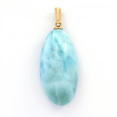 Ciondolo in Oro 18K e 1 Larimar - 25.5 x 13 x 7.5 mm - 3.97 gr