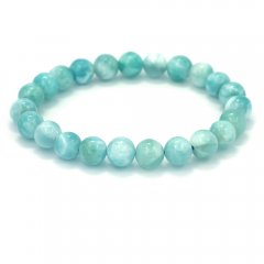 Braccialetto di 23 perle di Larimar - 17 cm - 18.3 gr