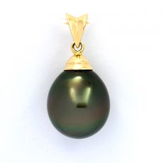 Ciondolo in Oro 18K e 1 Perla di Tahiti Semi-Baroccha B 11.2 mm