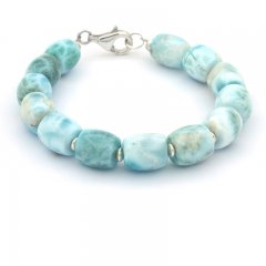 Braccialetto di 13 Larimar - 17.5 cm - 20.1 gr