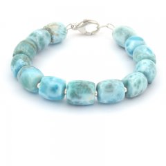 Braccialetto di 13 Larimar - 17.5 cm - 20.3 gr