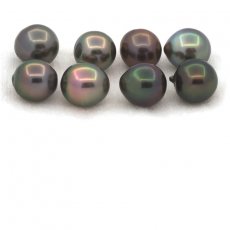 Lotto di 8 Perle di Tahiti Semi-Barocche C di 8.5 a 8.9 mm