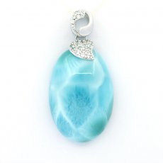 Ciondolo in Argento e 1 Larimar - 28 x 19.5 x 8.8 mm - 7.8 gr