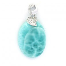 Ciondolo in Argento e 1 Larimar - 28 x 20.5 x 7.5 mm - 7.2 gr