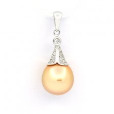 Ciondolo in Argento e 1 Perla de Australia Semi-Barocca B 10.3 mm