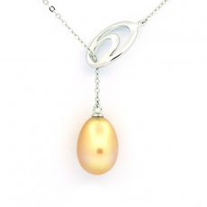 Collana in Argento e 1 Perla de Australia Semi-Barocca B 9.7 mm