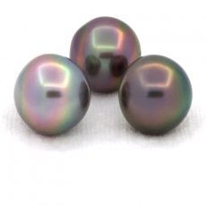 Lotto di 3 Perle di Tahiti Semi-Barocche C di 11.7 a 12.2 mm