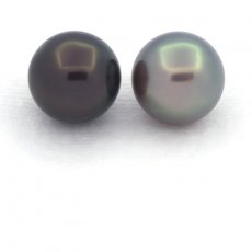 Lotto di 2 Perle di Tahiti Rotonde C 10.8 mm