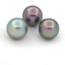 Lotto di 3 Perle di Tahiti Semi-Barocche B 10.8 mm