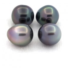 Lotto di 4 Perle di Tahiti Semi-Barocche B di 8.8 a 8.9 mm