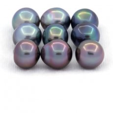 Lotto di 9 Perle di Tahiti Semi-Barocche C di 9.1 a 9.4 mm
