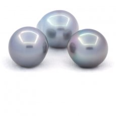 Lotto di 3 Perle di Tahiti Semi-Barocche C di 13.6 a 13.8 mm
