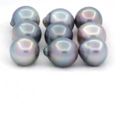 Lotto di 9 Perle di Tahiti Semi-Barocche C di 11.6 a 11.9 mm