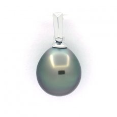 Ciondolo in Argento e 1 Perla di Tahiti Semi-Baroccha A/B 9.3 mm