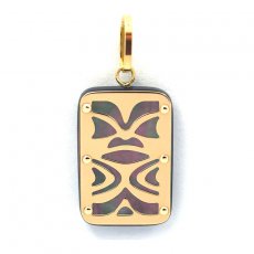 Ciondolo in Oro 18K e Madreperla di Tahiti - Dimensioni = 18 X 12 mm - Possibilit